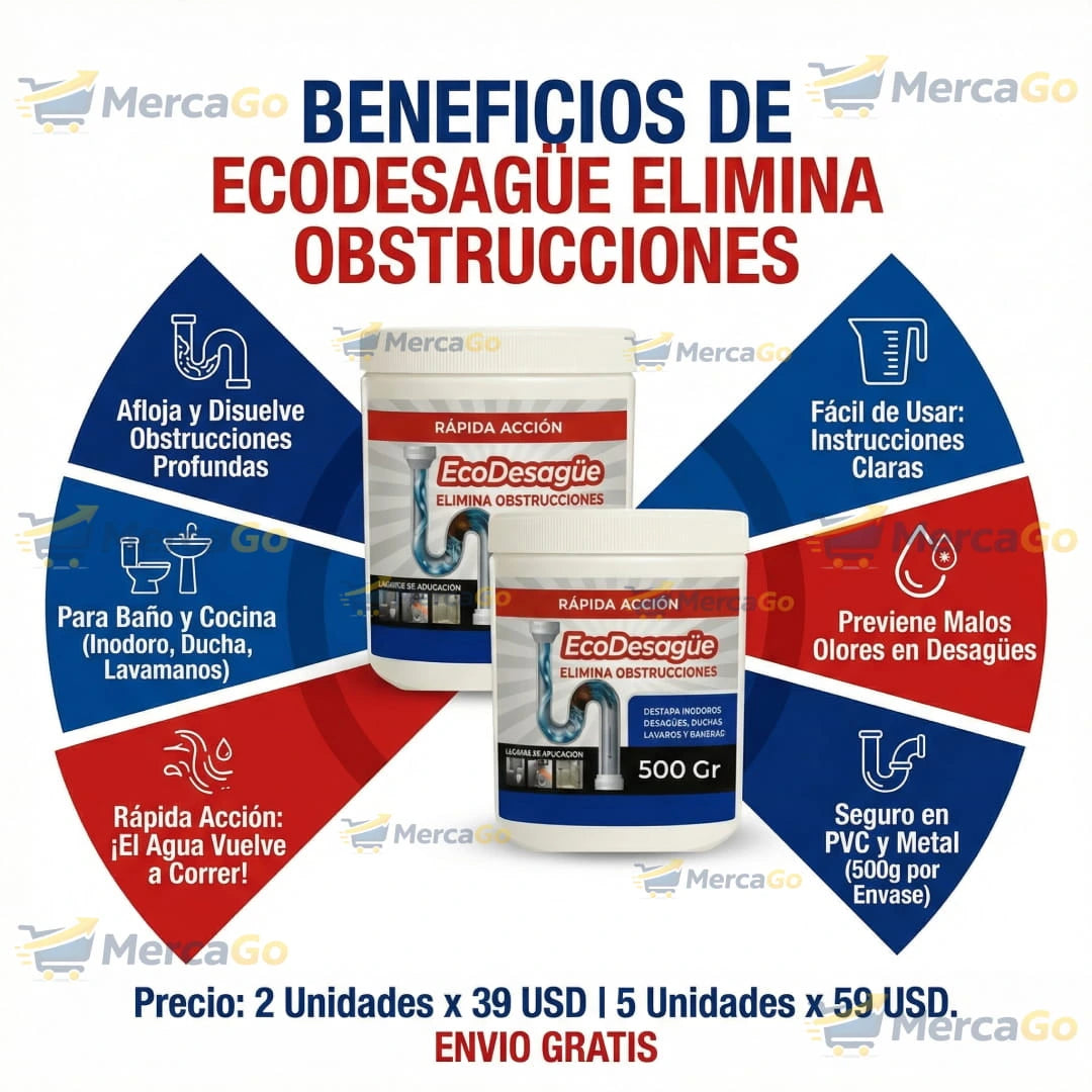 Promo 2X1 Destapa Cañerias 500Gr
