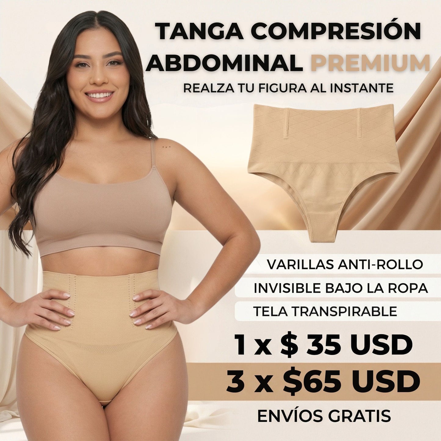 Calzon Faja Control Abdomen Con Varillas Colombiano