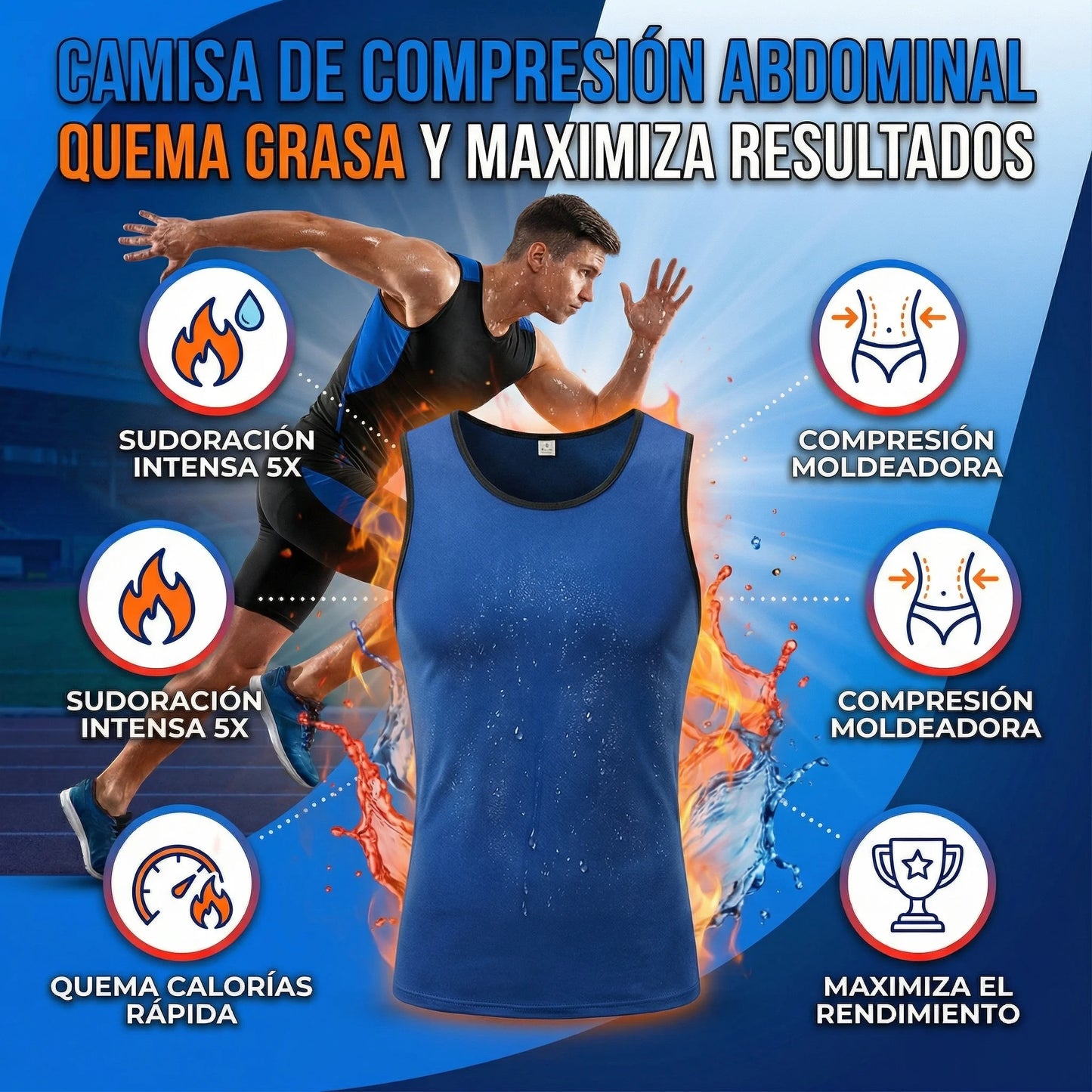 Camisa De Compresión Abdominal Sudoración Extrema
