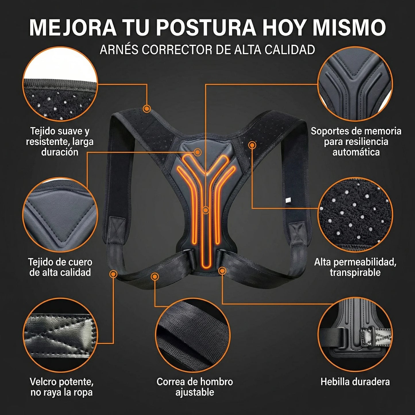 Corrector De Postura Premium Talla Unica